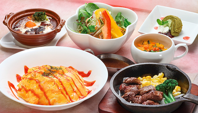 オムライス＆ステーキ御膳