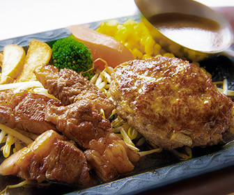 黒毛和牛ステーキ＆ハンバーグセット