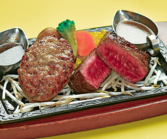 黒毛和牛厚切りステーキ＆ハンバーグセット