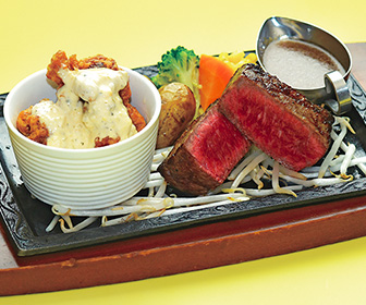 黒毛和牛厚切りステーキ＆チキン南蛮セット