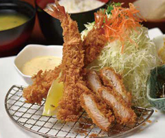 ぷりぷり海老フライとヒレカツ定食